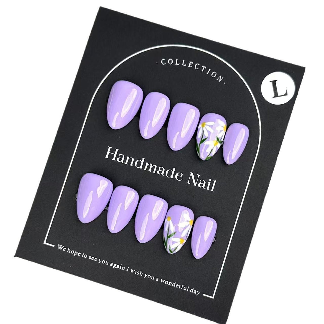 Hand-Painted Lavender Wearable Nails