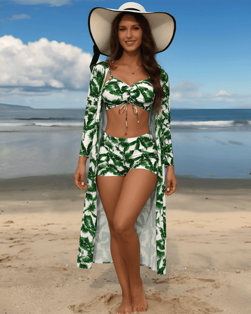 Lace Drop Women's 3-Piece Swimsuit Set | Stylish Beach & Vacation Swimwear - Lace Drop