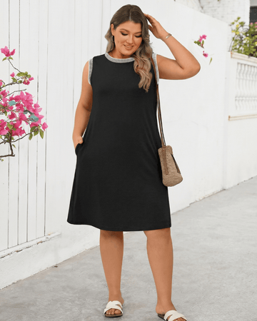 Women’s Sleeveless Beach Sundress with Pockets - Lace Drop