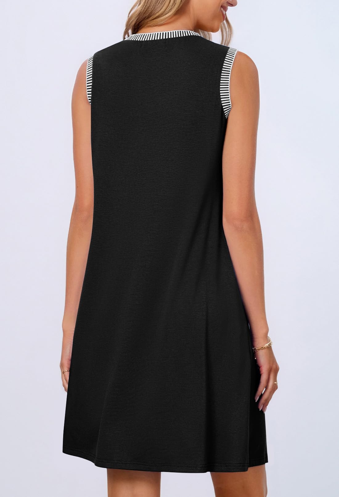 Women's Summer Spring Casual Beach Sundress 2026 Vacation Sleeveless Tank Crewneck Loose Coverup Mini Dresses - Lace Drop